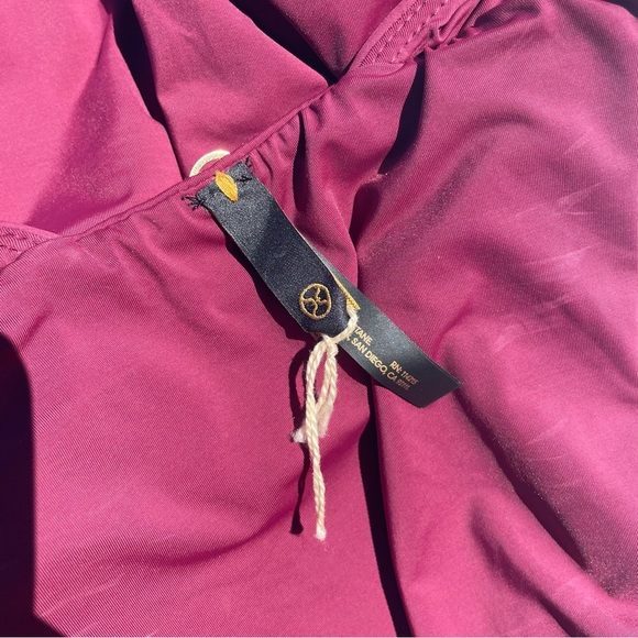 Vix Paula Hermanny one piece swimsuit ventana halter tie maroon red small NWT - Picture 7 of 10